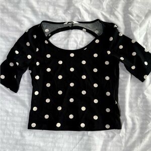 H&M Black and White Polka Dot Women's Top